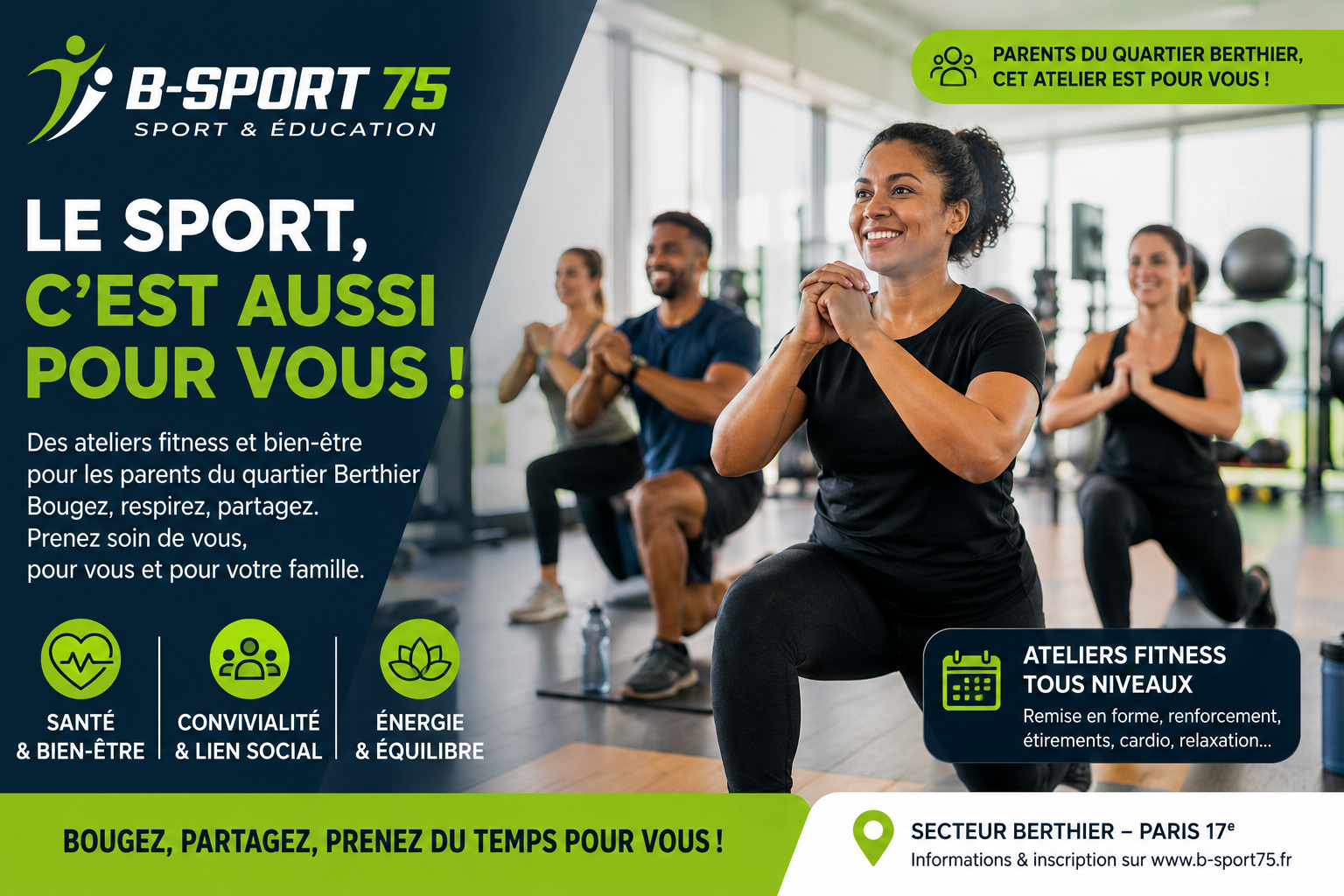 Parents participant à une séance de fitness